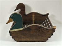 Wood duck magazine rack.