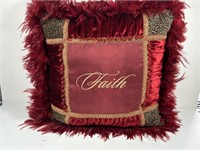 Red Faith pillow.