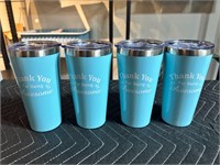 4 Pack Thank You for Being Awesome 16 oz Baby Blue