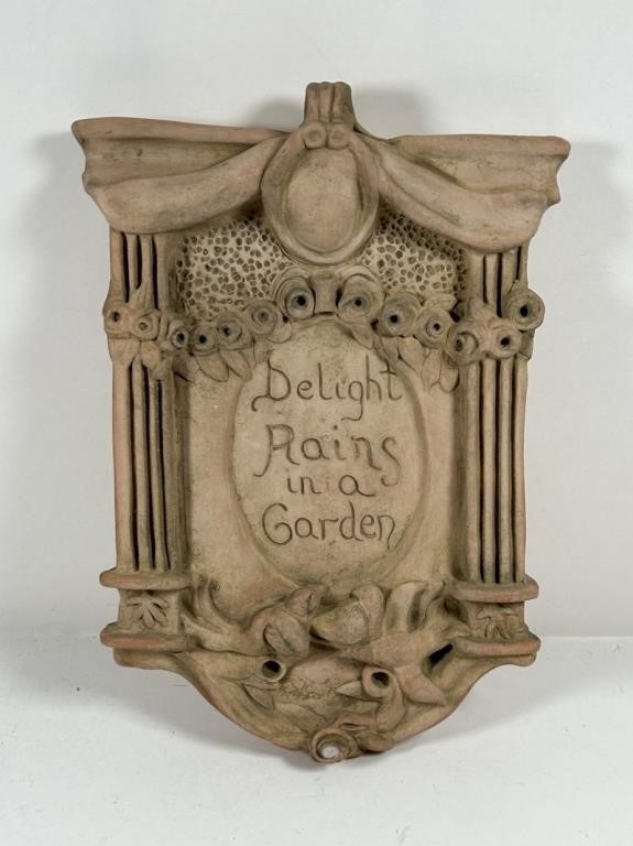 Delight raised in a garden sign.