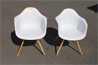 Pair White Modern Chairs 32"tall