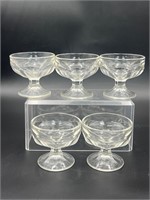 Clear Pressed Glass Panel Pattern Low Sherbet