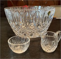 Waterford, Crystal cream pitcher and open sugar