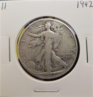 1942 90% Silver Walking Liberty Half Dollar