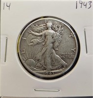 1943 90% Silver Walking Liberty Half Dollar