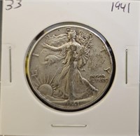 1941 90% Walking Liberty Half Dollar
