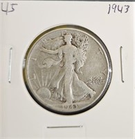 1943 90% Silver Walking Liberty Half Dollar