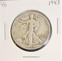 1943 90% Silver Walking Liberty Half Dollar