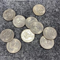 10 Susan B Anthony $1 Coins
