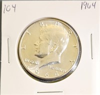 1964 90% Silver Kennedy Half Dollar