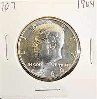 1964 90% Silver Kennedy Half Dollar