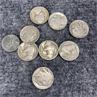 Buffalo Nickels, Jefferson and war penny