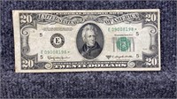 1950D $20 STAR Off Center Cut Fed. Reserve Note