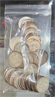 Bag Of 42 10% Silver Mexican Peso Coins