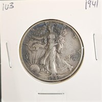 1941 90% Silver Walking Liberty Half Dollar