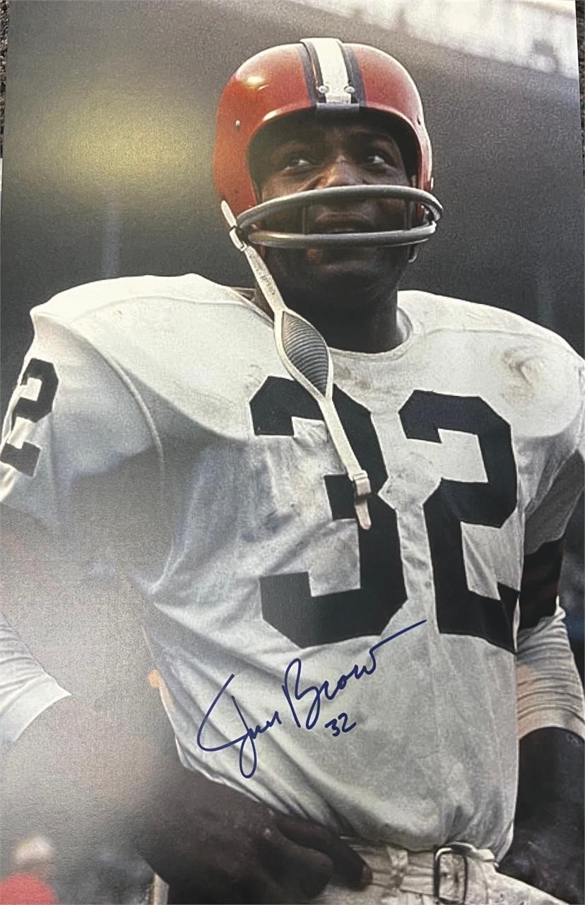 Browns Jim Brown Signed 11x17 with COA