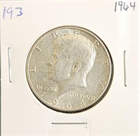 1964 90% Silver Kennedy Half Dollar