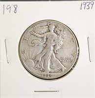 1939 90% Silver Walking Liberty Half Dollar