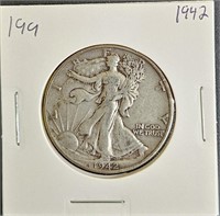 1942 90% Silver Walking Liberty Half Dollar