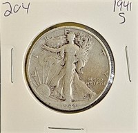 1941 S 90% Silver Walking Liberty Half Dollar