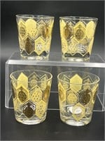 4 Mid Century Ned Harris CERA Pineapple Glasses