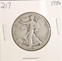 1936 90% Silver Walking Liberty Half Dollar