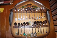 spoon collection with display