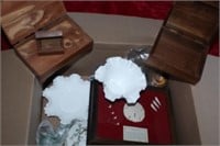 misc jewelry boxes and glassware