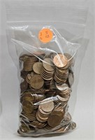 3lb 5oz Bag Of 90% Copper Lincoln Head Pennies