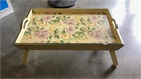 Wooden folding bed tray, with floral motif 1929