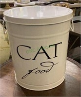 Vintage style metal cat food can with side