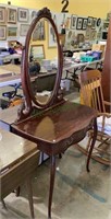 Vintage two drawer solid wood and veneer vanity