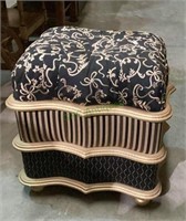 Uniquely styled ottoman footstool measures