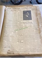 Bound antique newspapers - Norfolk Landmark -