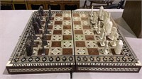 Gorgeous in-laid chess board with hand carved