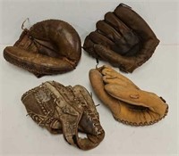 (4) Vintage Baseball Gloves