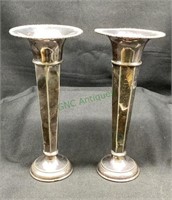 One pair of vintage weighted silver tone flute