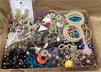 Great tray lot of costume jewelry includes
