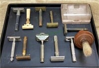 Vintage shaving razors - tray lot    1273