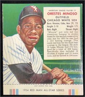 1954 #7A Minnie Minoso Red Man Tobacco Card