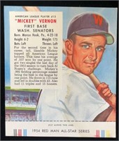 1954 #13A Mickey Vernon Red Man Tobacco Card