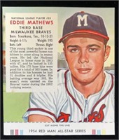 1954 #23N Eddie Mathews Red Man Tobacco Card