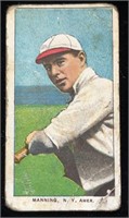 1909 T206 White Border Rube Manning Tobacco Card