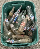 A FULL TOTE OF SODA BOTTLES / NO SHIPPING