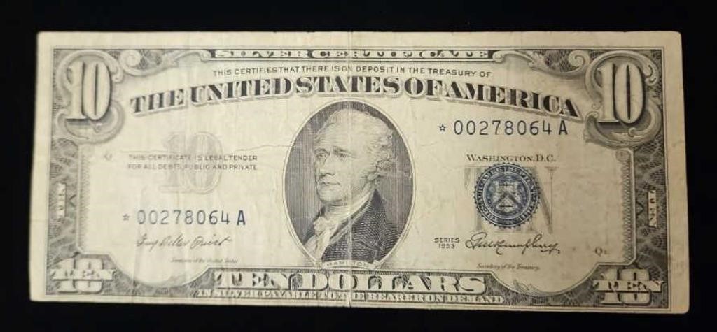 Series of 1953 $10.00 Silver Certificate