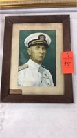 Old framed military officer print