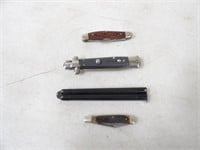 4-Various Knives, Switchblade, Butterfly, Pockets