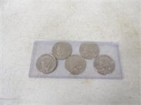 5-Eisenhower Dollar Coins Various Years