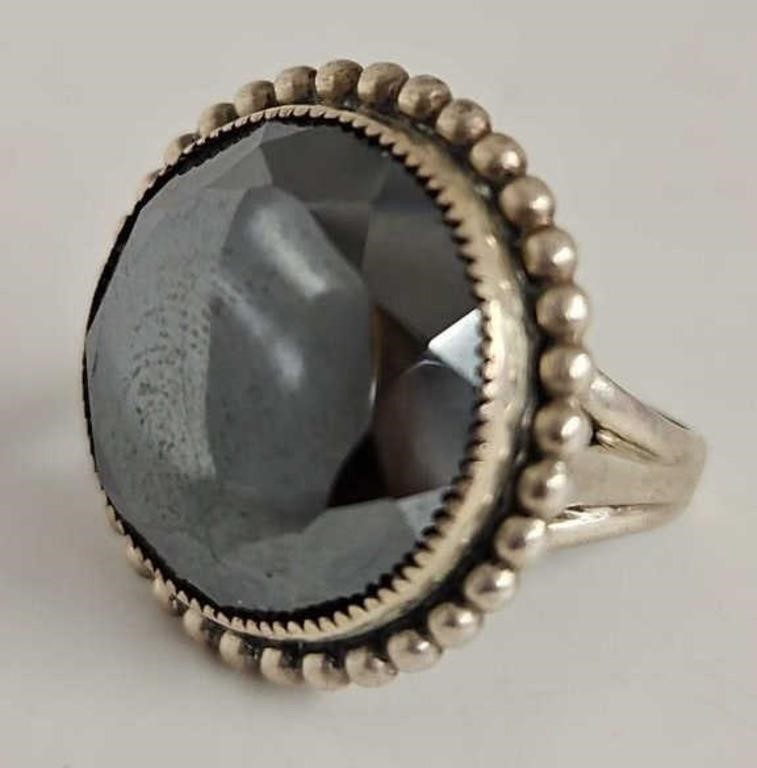 Vintage Sterling Silver & Remalite Ring
