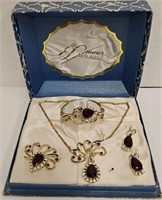 L’Amour Fifth Avenue 5 pc Faux Ruby Jewelry Set